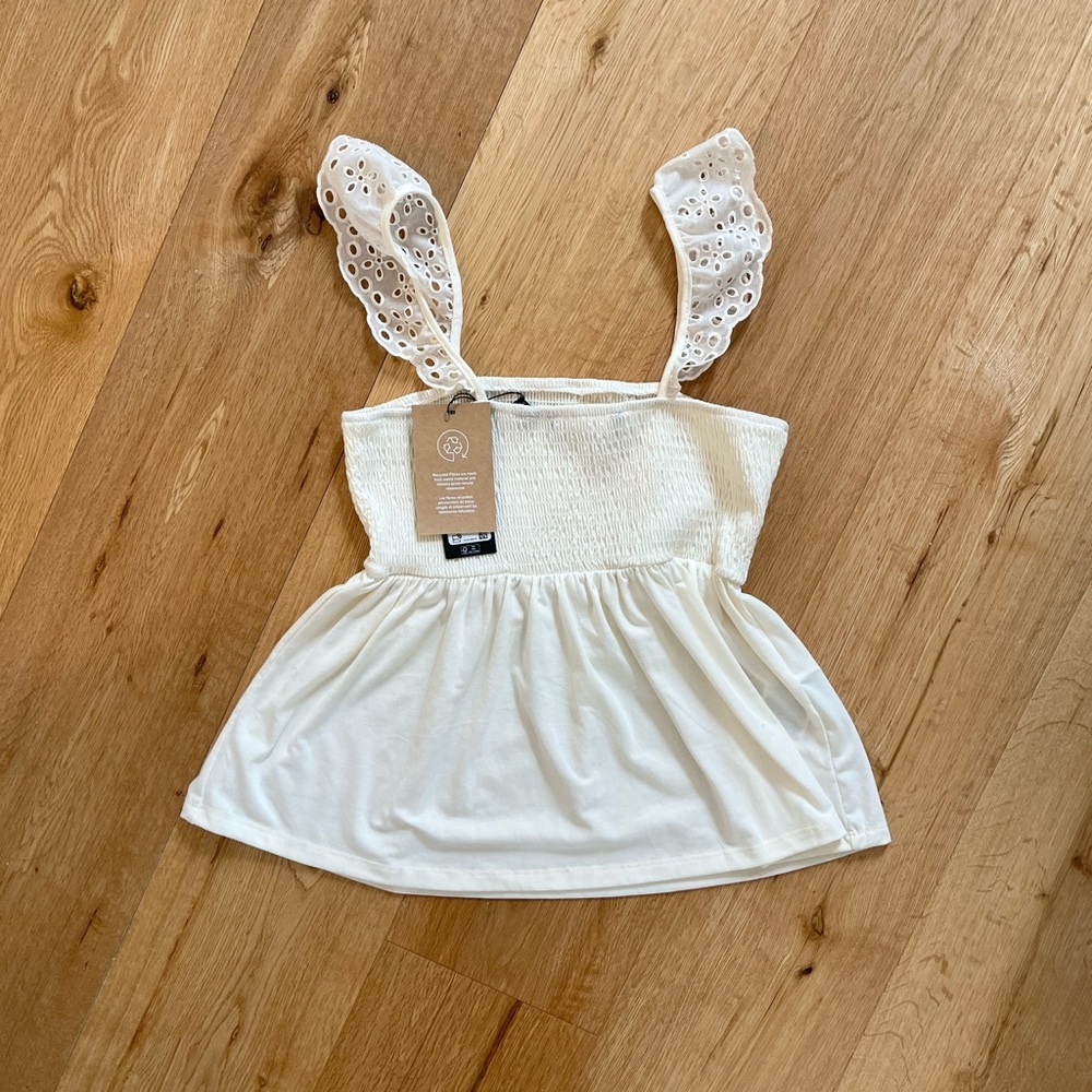 Vero Moda NWT peplum cream tank